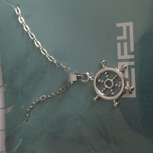 Effy ships wheel necklace sterling silver plated with 18-in chain